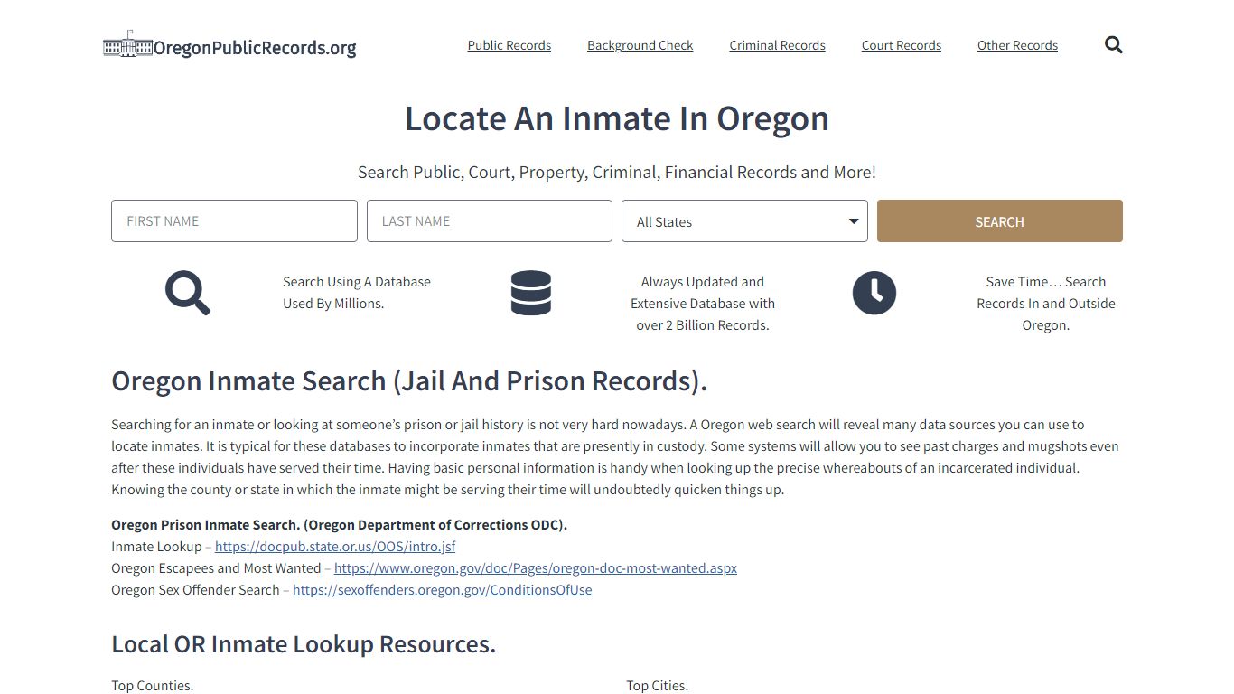 Oregon Inmate Search: Locate OR DOC Prison & Jail Records